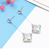 E-5156  2 Colors Korean New Fashion Simple Elegant Copper Alloy Silver Bling Bling Crystal Star Long Drop Earring for Women Bridal Wedding Party Jewelry