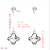 E-5156  2 Colors Korean New Fashion Simple Elegant Copper Alloy Silver Bling Bling Crystal Star Long Drop Earring for Women Bridal Wedding Party Jewelry