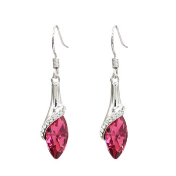 E-5162 Brand New 3 Colors Korean  Fashion Simple Elegant   Alloy Silver Crystal  Drop Earring for Women Bridal Wedding Party Jewelry