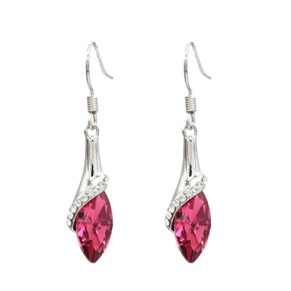 E-5162 Brand New 3 Colors Korean  Fashion Simple Elegant   Alloy Silver Crystal  Drop Earring for Women Bridal Wedding Party Jewelry