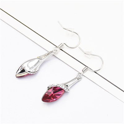 E-5162 Brand New 3 Colors Korean  Fashion Simple Elegant   Alloy Silver Crystal  Drop Earring for Women Bridal Wedding Party Jewelry