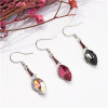 E-5162 Brand New 3 Colors Korean  Fashion Simple Elegant   Alloy Silver Crystal  Drop Earring for Women Bridal Wedding Party Jewelry