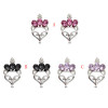 E-5163  3 Colors 925 Silver Fox Face Rhinestone Stud Earring For Women Jewelry Design
