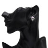 E-5163  3 Colors 925 Silver Fox Face Rhinestone Stud Earring For Women Jewelry Design