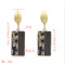 E-5164  4 Colors New Fashion Gold Geometric Shape Metal Rectangle Acrylic Drop Earring for Women Bridal Wedding Party Jewelry
