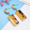 E-5164  4 Colors New Fashion Gold Geometric Shape Metal Rectangle Acrylic Drop Earring for Women Bridal Wedding Party Jewelry