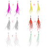E-5170  6 Color Korea style alloy vintage carving flower pearl drop white feather dangling earrings