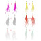 E-5170  6 Color Korea style alloy vintage carving flower pearl drop white feather dangling earrings