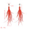 E-5170  6 Color Korea style alloy vintage carving flower pearl drop white feather dangling earrings