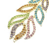 E-5169 Gold Alloy Fancy Diamond Leaf Lady Long Earrings