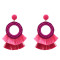 E-5171  5 Colors Ethnic Cotton Fringe Tassel Drop Earrings for Women Boho Wedding Party Jewelry