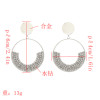 E-5176  Fashion Silver Gold Geometric Shape Metal Crystal Earring for Women Bridal Wedding Party Jewelry
