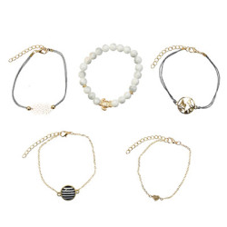 B-0937  Fashion Korean Bracelets Cuff Multi layer  Wristband Beads Bracelet For Women jewelry.