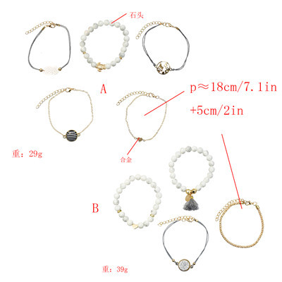 B-0937  Fashion Korean Bracelets Cuff Multi layer  Wristband Beads Bracelet For Women jewelry.