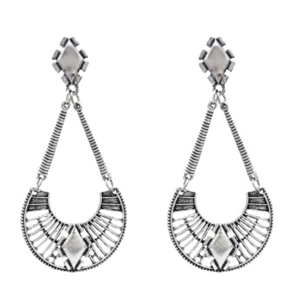 E-5178 Vintage Silver Gold Metal Geometric Drop Earrings for Women Boho Party Jewelry