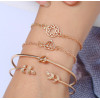 B-0938  2 Style 4pcs/set Gold  Simple pineapple Leaf Love Bangle Bracelet for women