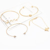 B-0938  2 Style 4pcs/set Gold  Simple pineapple Leaf Love Bangle Bracelet for women