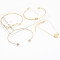 B-0938  2 Style 4pcs/set Gold  Simple pineapple Leaf Love Bangle Bracelet for women