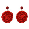 E-5183  6 Colors Handmade Resin Beads Rope Woven Flower Drop Earrings for Women Party Jewelry Gift