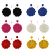 E-5183  6 Colors Handmade Resin Beads Rope Woven Flower Drop Earrings for Women Party Jewelry Gift