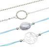 B-0943  Fashion 5 Pce/ Set Alloy Silver Thin Chain Beads Simple Bracelet Ladies Jewelry.