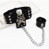 B-0944 Black Leather Charm Boho Bracelets for Women With Finger Skull Bracelet Men Party Jewelry Gifts
