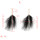 E-5184  Korea style gold plated alloy vintage pearl drop white feather dangling earrings