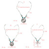 N-7190  Fashion  Bohemian Vintage Silver Turquoise Embellish  Fower Leaves  Necklace Earrings For Women Jewelry
