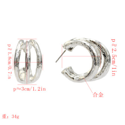 E-5187  Fashion Korean gold silver Circles Hoop Earrings for women Bijoux Jewelry