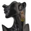 E-4114 Ethnic Owl Feather Drop Earrings for Women Boho Party Jewelry Gift