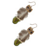 E-4114 Ethnic Owl Feather Drop Earrings for Women Boho Party Jewelry Gift