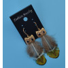 E-4114 Ethnic Owl Feather Drop Earrings for Women Boho Party Jewelry Gift