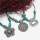 N-7193 Vintage Silver Turquoise Embellish Fower Leaves Necklace Bohemian For Women Jewelry