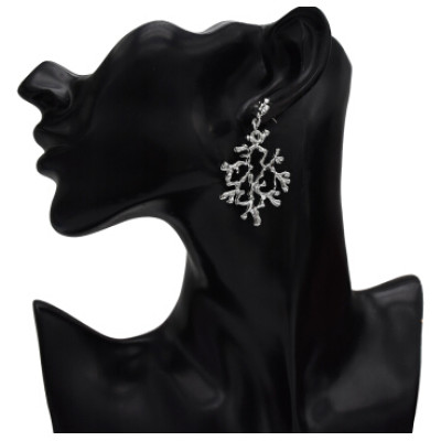E-5193  Vintage Silver Gold Metal Leaf Shape Drop Earrings for Women Boho Wedding Party Jewelry Gift