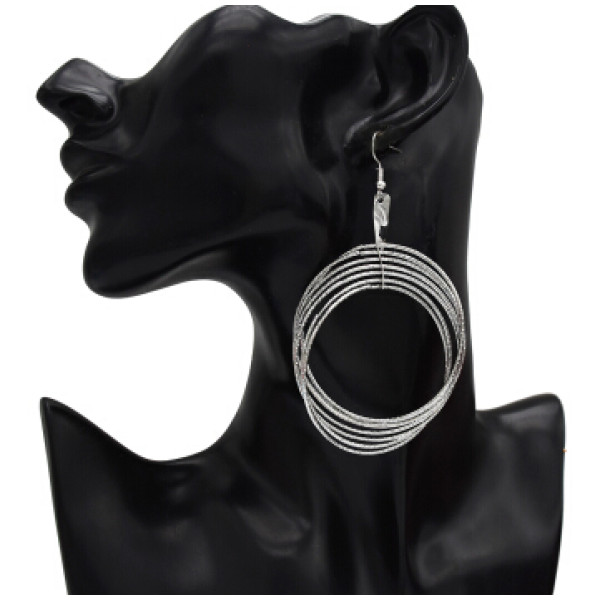E-5195 Fashion Silver Gold Metal Circle Drop Earrings for Women Boho Wedding Party Jewelry