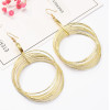 E-5195 Fashion Silver Gold Metal Circle Drop Earrings for Women Boho Wedding Party Jewelry