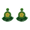 E-5201  4 Colors Bohemian Beads Round Large Earrings For Woman