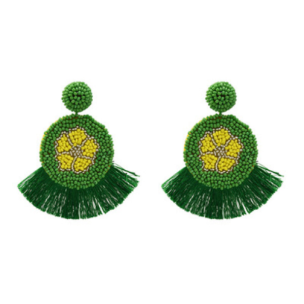 E-5201  4 Colors Bohemian Beads Round Large Earrings For Woman