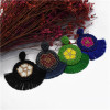 E-5201  4 Colors Bohemian Beads Round Large Earrings For Woman