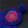 E-5201  4 Colors Bohemian Beads Round Large Earrings For Woman