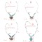 N-7196  Vintage Silver Turquoise Leaf Fower Pendant Necklace Bohemian For Women Jewelry