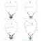 N-7196  Vintage Silver Turquoise Leaf Fower Pendant Necklace Bohemian For Women Jewelry