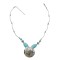 N-7196  Vintage Silver Turquoise Leaf Fower Pendant Necklace Bohemian For Women Jewelry