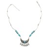 N-7196  Vintage Silver Turquoise Leaf Fower Pendant Necklace Bohemian For Women Jewelry