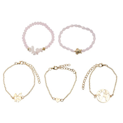 B-0945  2 Styles Bohemian Acrylic Beads Strand Bracelets Sets for Women Jewelry Party Gifts