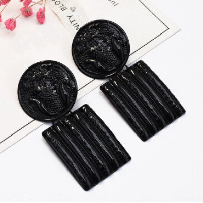 E-5202  Fashion Jewelry Geometric Rectangular Alloy Pendant Earrings For Women Wedding