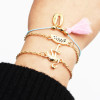 B-0946  Multilayers Shell Birds Heart Shape Fringe Tassl Bracelet & Bangle Sets for Women Boho Party Jewelry Gift