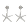 E-5203  New Fashion Star shape Silver Gold Metal Carved  Drop Earrings for Women  Party Jewelry