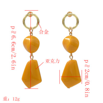 E-5204  Fashion Acrylic Geometric Drop Earrings for Women Bridal Wedding Party Jewelry Gift