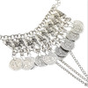 B-0950  Vintage Silver Metal Festival Coin Tassel Bracelets for Women Bohemian Gypsy Tribal Beach Jewelry